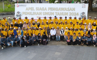 Memasuki Tahapan Kampanye, Bawaslu Kota Kendari Gelar Apel Siaga Pengawasan Pemilu 2024